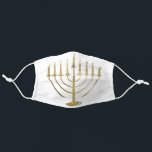 Hanukkah Dourada Menorah<br><div class="desc">Este cobrir de máscara de rosto de feriado para Chanucá apresenta uma falsa menorah dourada em um fundo branco. Concebido pelo artista mundialmente famoso ©Tim Coffey.</div>