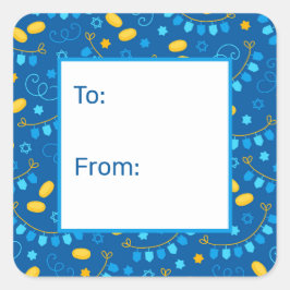 Hanukkah Dreidels - Etiqueta do Presente