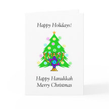 Hanukkah e o cartão de Natal juntos