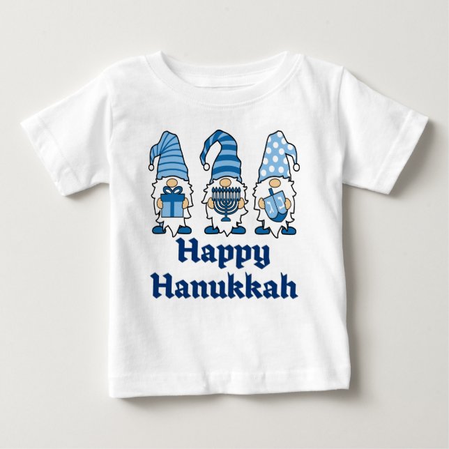Hanukkah Gnomo Trio Camisa Bebê (Frente)