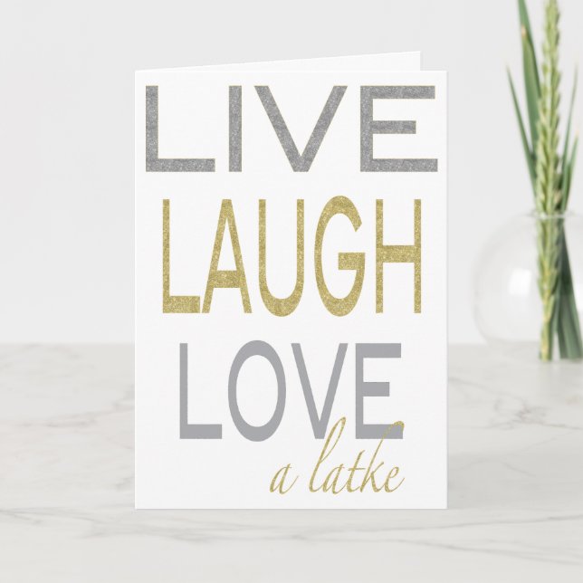 Hanukkah "Live Laugh Love a laty" Cartão Glitzy (Frente)