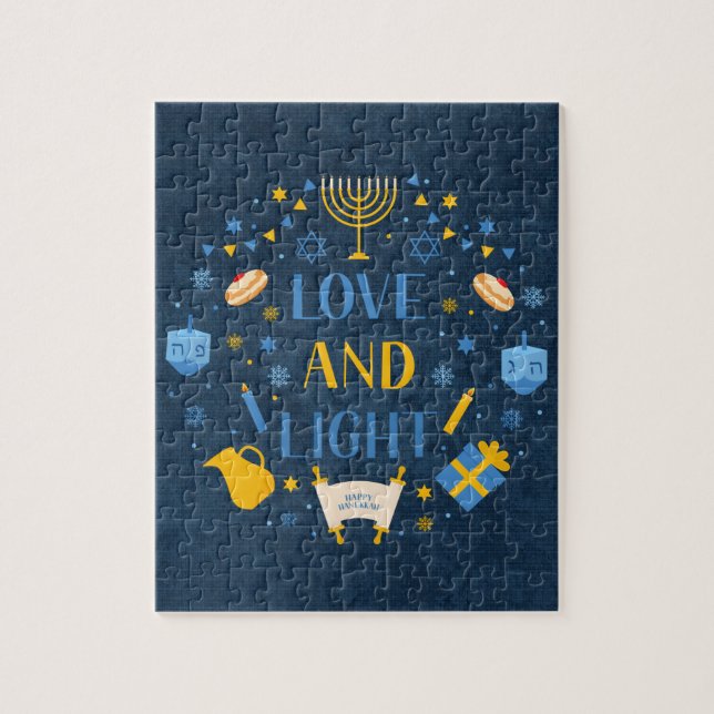 Hanukkah Love and Light Quebra-cabeça (Vertical)