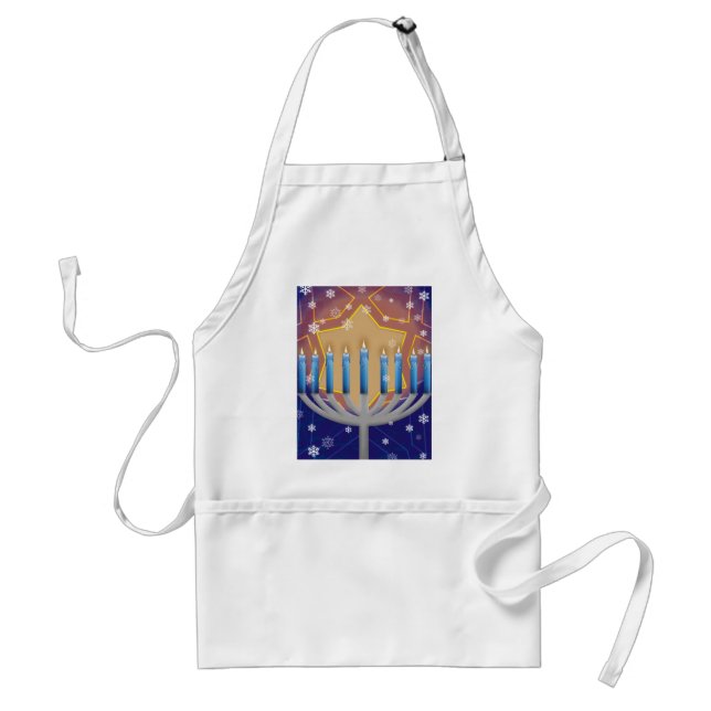 Hanukkah Menorah & avental nevado da cozinha da (Frente)