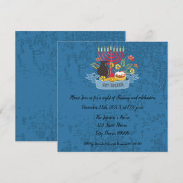 Hanukkah Menorah com Convite para Velas