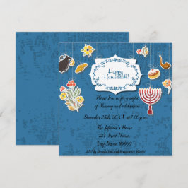 Hanukkah Menorah com Convite para Velas