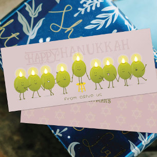 Hanukkah Menorah Olives Cartão de Grupo Mauve