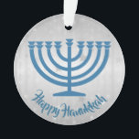 Hanukkah Menorah - Ornamento acrílico<br><div class="desc">Envio acrílico de Hanukkah Menorah com texto personalizável</div>