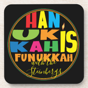 Hanukkah Porta copos Personalizar Hanukkah é Funu