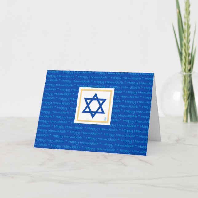 Hanukkah Star: Cartão de Férias Dobrado (Frente)