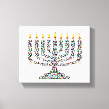 Hanukkiah feita com Impressão em Tela Esticada de 