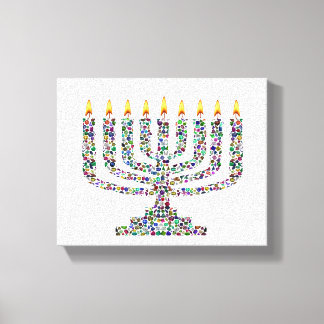 Hanukkiah feita com Impressão em Tela Esticada de