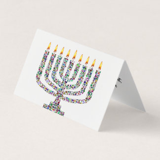 Hanukkiah feito com Gemstones Folheados