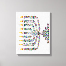 Hanukkiah fez com Gems Stretered Canvas Print
