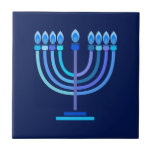 Hanukkiah Happy Hanukkah Holiday Menorah<br><div class="desc">Símbolo Hanukkiah. Feliz Festa de Hanukkah Feriado Judeu Menorah Azul. Decoração de Feriado Judeu Chanukkah com o símbolo decorativo tradicional de Chanuka - Marinho Blue color hanukkiah menorah, candelabro com velas, estrela de David e ilustração azul neon brilhante. Festa de Chanucá das Luzes Decoração do Evento. Jerusalém, Israel. Home >...</div>