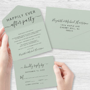Happily Ever After Sage Green Wedding Reception