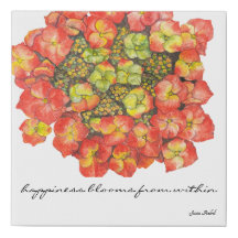 Happs Blooms Hydrangea Faux Canvas Impressão