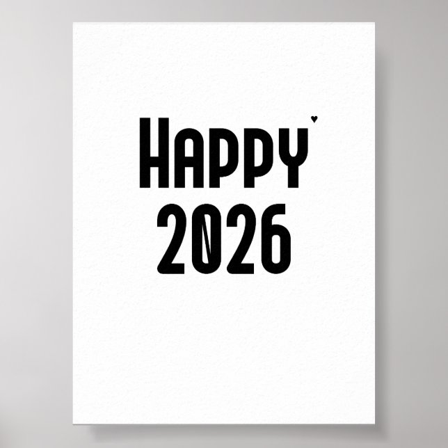 Happy 2026 - minimalistic typography poster (Frente)