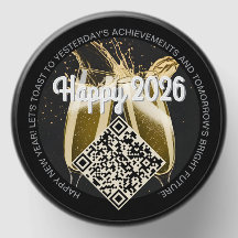 Happy 2026 QR Champagne Toast • Custom Favor Gift!