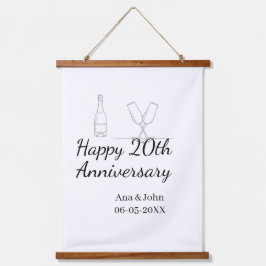 Happy 20th anniversary champagne bottle glass name