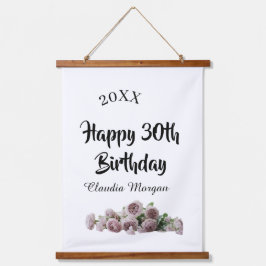 Happy 30th birthday pink white mauve floral name y