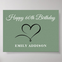 Happy 60th Birthday Poster with Custom Text Option