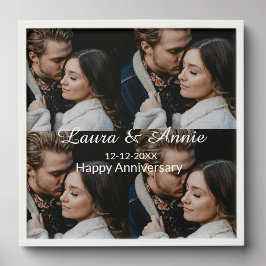 Happy anniversary photo collage name date simple w