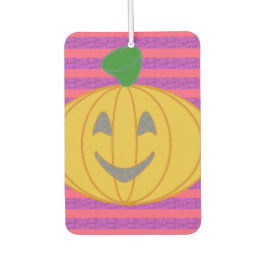 Happy Big Modern Orange Pumpkin on Purple and Pink