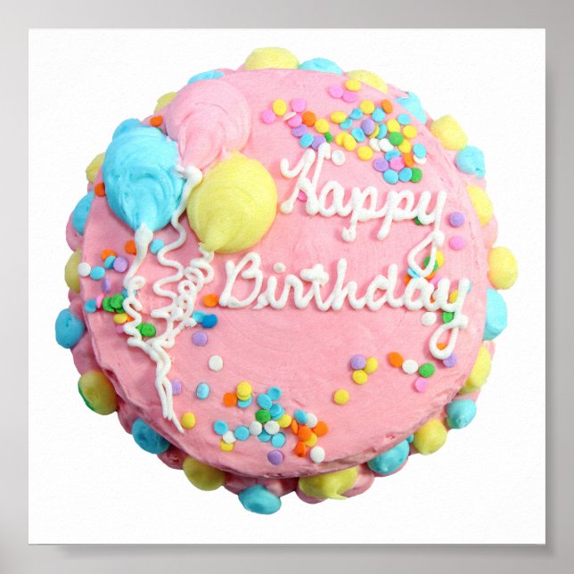 Happy Birthday Cake Poster (Frente)