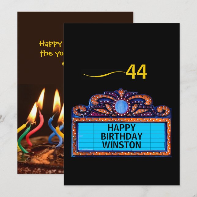 Happy Birthday on a Theater Marquee (Frente/Verso)