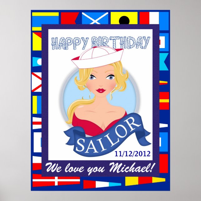 Happy Birthday Sailor Poster - SRF (Frente)