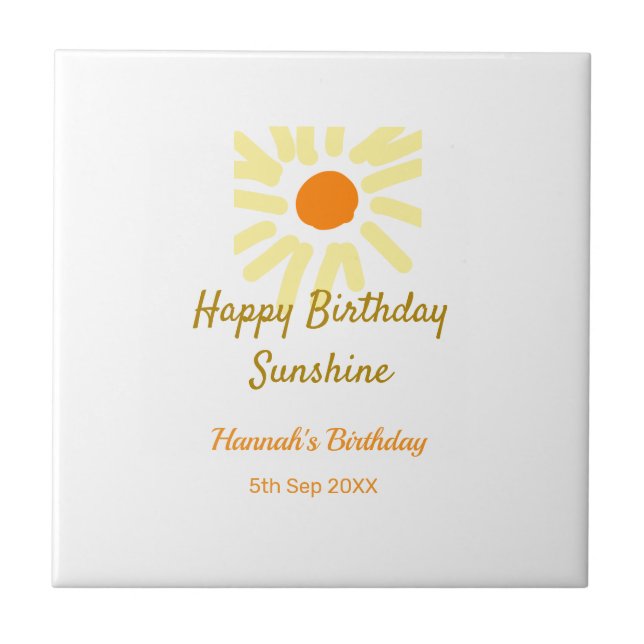 Happy birthday sunshine yellow orange birthday boh (Frente)