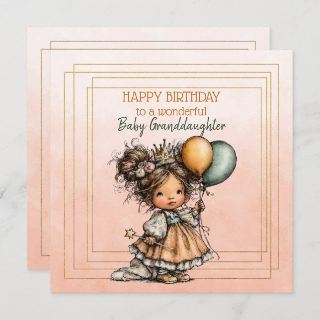 Happy Birthday To A Wonderful Baby Granddaughter (Frente/Verso)