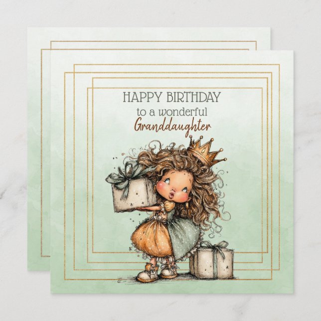 Happy Birthday To A Wonderful Granddaughter (Frente/Verso)