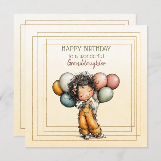 Happy Birthday To A Wonderful Granddaughter (Frente/Verso)