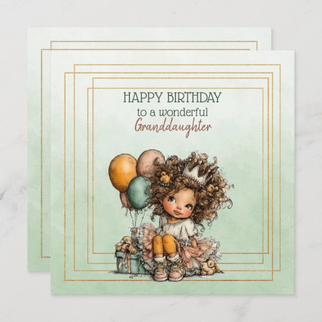 Happy Birthday To A Wonderful Granddaughter (Frente/Verso)