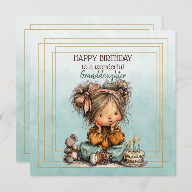 Happy Birthday To A Wonderful Granddaughter (Frente/Verso)