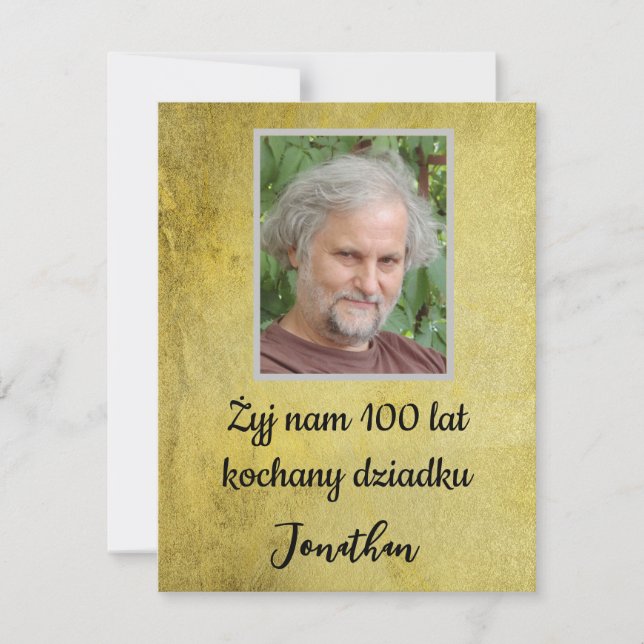 Happy Birthday urodziny dziadek Polska em polonês (Frente)