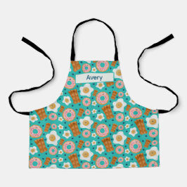 Happy Blue Eggs Bacon Donuts Pastel