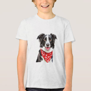 Happy Border Collie com Bandana Vermelha