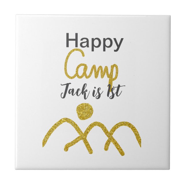 Happy camping camper one birthday kids golden sun (Frente)