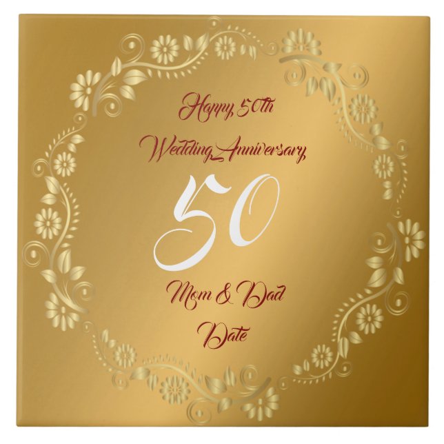 Happy Customize Gold 50th Anniversary (Frente)