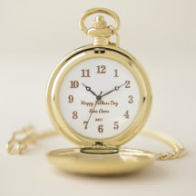 Happy Dia de os pais Dourado Pocket Watch