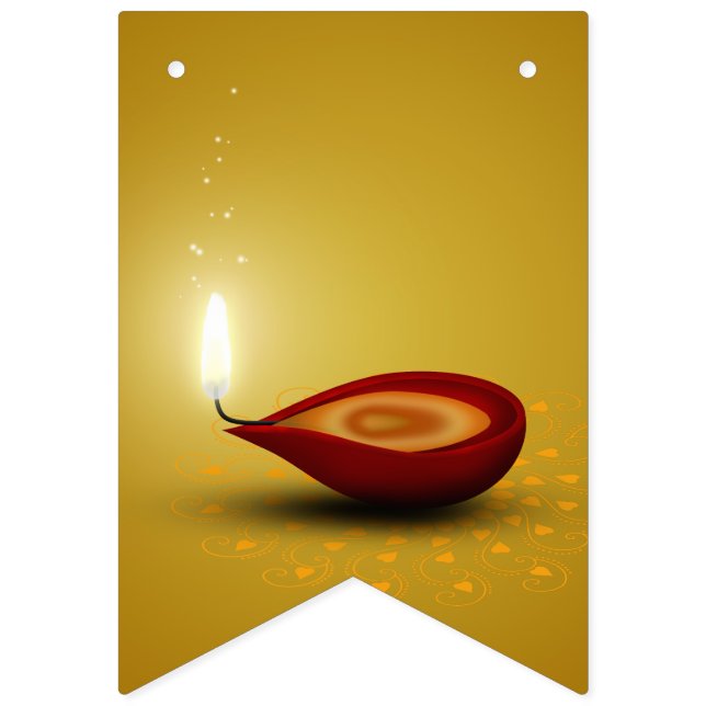 Happy Diwali Diya - Bandeiras de Bunting (Primeira Bandeira)