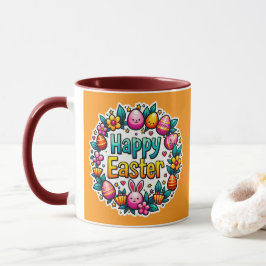 Happy Easter – Cute Bunny Lettering caneca