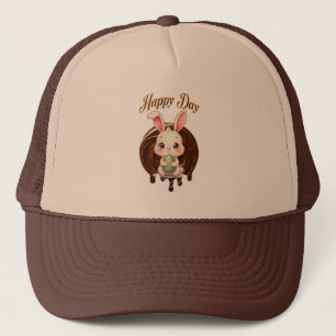 Happy Easter Day – Cute Bunny Illustration - boné