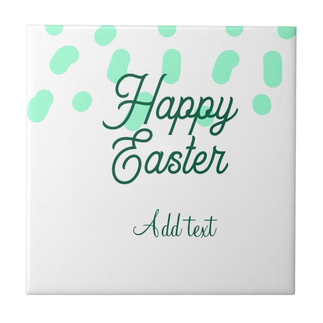 Happy Easter green eggs pastel name date simple  (Frente)