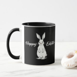 Happy Easter – Minimal Bunny Illustration - caneca
