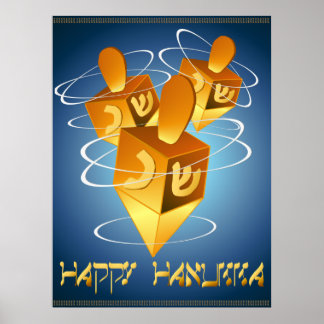 Happy Hanukka Dreidels Impressão