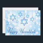 Happy Hanukkah Blue Star<br><div class="desc">Este design de feriados mostra a Estrela de David como decorações com o texto "Happy Hanukkah" na tipografia moderna. #hanukkah #chanukah #feriados #sazonal #festivo #estrela #starofdavid #azul #decoração moderna #design #designer #saudações #cartões #cartões #estationery</div>
