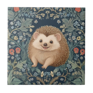 Happy Hedgehog William Morris estilo Floral